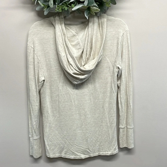Athleta Studio Split Neck Hoodie Oatmeal Heather S - Picture 3 of 16